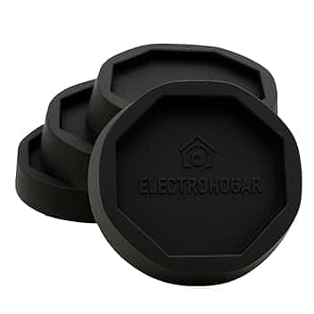 Piedini Antivibrazione Lavatrice | 4 Ammortizzatori antivibranti e Anti-spostamento | Compatibile con Bosch, Balay, Siemens, AEG, Electrolux e così via | nero