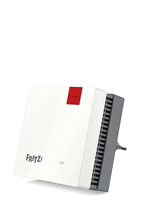 FRITZ!Repeater 1200 AX Edition International, Ripetitore - Wi-Fi 6 extender Dual Band con 2.400 Mbit/s (5 GHz) & 600 Mbit/s (2,4 GHz), Mesh, Access Point, 1x Gigabit LAN, Interfaccia in italiano