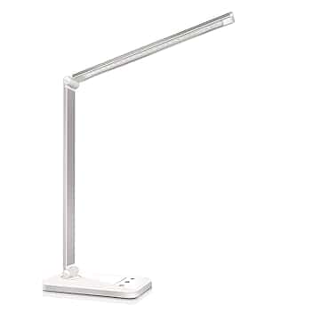 Lampada da Scrivania LED Protezione Degli Occhi, lampada Touch Control Pieghevole per cameretta,ufficio, con porta di ricarica USB, 10 livelli di luminosità 5 modalità di illuminazione