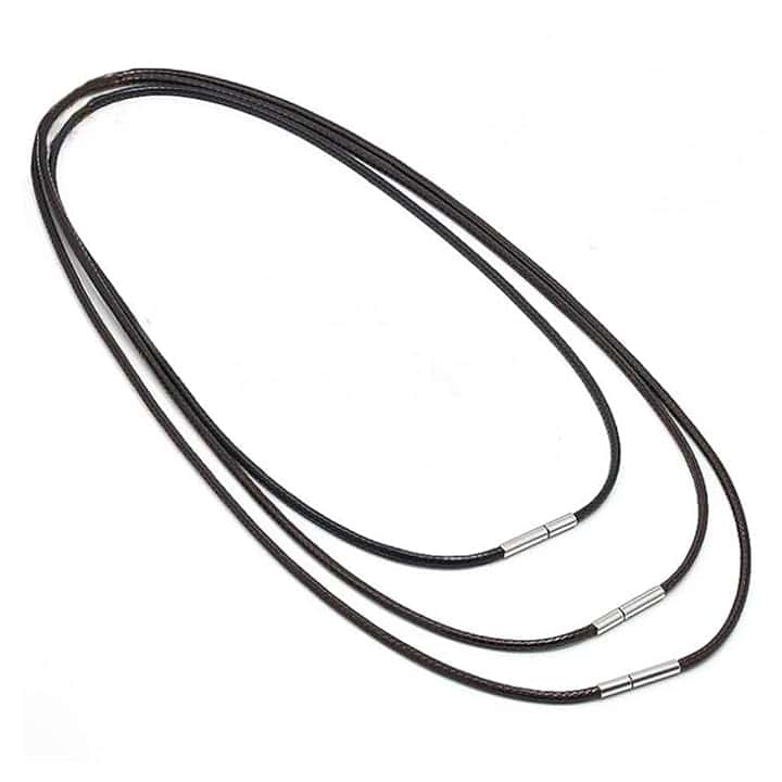 Reccisokz Reccisokz 3 Pezzi Cordoncino Per Collane,Collane Caucciu Uomo Con Chiusura,40/45/50cm Catena Di Cuoio Per Collana Uomo e Donna,Collana Ricambio Per Cindolo Di Catena Cordino Nero Per Ciondoli