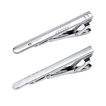 JEYORZY JEYORZY Fermacravatta Uomo Argento per Occasioni Speciali e Abbigliamento Quotidiano，Perfetto per San Valentino, Natale, Matrimoni e Meeting
