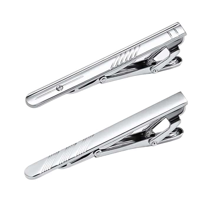 JEYORZY JEYORZY Fermacravatta Uomo Argento per Occasioni Speciali e Abbigliamento Quotidiano，Perfetto per San Valentino, Natale, Matrimoni e Meeting