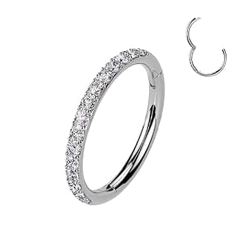 AWAKEN Piercing Orecchini Anello a Clicker Cerchio con Cristalli Brillanti Cartilagine/Septum/Helix in Acciaio Chirurgico 316L