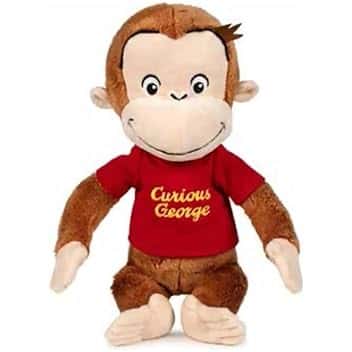 Grandi Giochi - CURIOSO COME GEORGE peluche di George con tshirt rossa 25cm - CUU12000