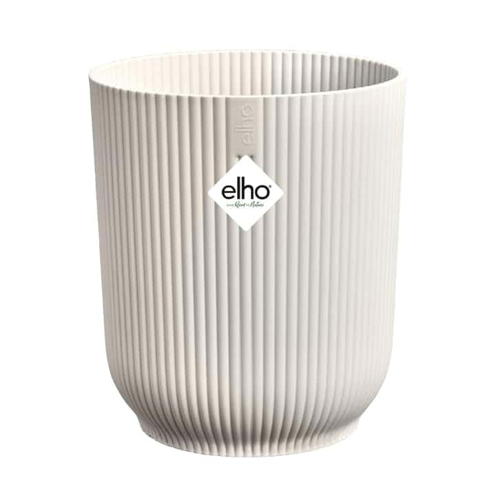 Elho Vibes Fold Orchid High 12,5cm - Vaso per Orchidee da Interno - Vasi per Fiori - 100% plastica riciclata - Bianco/Linen White