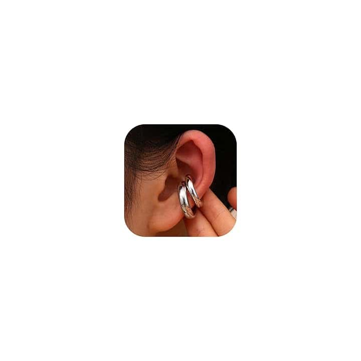 Dochais Ear Cuff Orecchini Non piercing, Orecchini Donna Chunky Earcuff Orecchini Senza Buco alla a clip per Cartilagine Orecchini a clip per Ragazze Ipoallergenici Regalo di Gioielli ClimeCo Certified