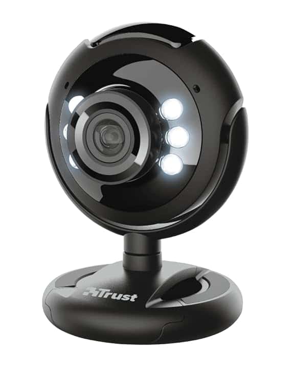 Trust SpotLight Pro Webcam per PC da 1.3 Megapixel (1280 x 1024) con Microfono, Luci LED Integrate, Hangouts, Meet, Skype, Teams, Zoom