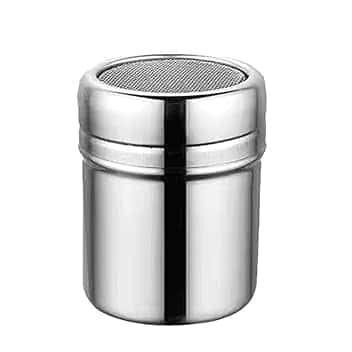 Spargitore in polvere in acciaio inox | Spargitore per cioccolato | Spargitore per farina | Spargitore per caffè e cacao con coperchio a maglia fine | Colino in polvere in acciaio inox | Per casa