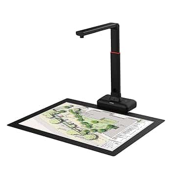 Viisan S21 per documenti e libri di formato fino a A2. 21MP Sensor leviga la curvatura delle pagine doppie del libro. scansione automatica. Modifica delle immagini e software OCR. Windows e Mac