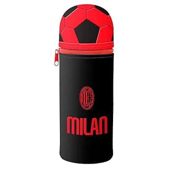 Seven Astuccio scuola AC MILAN per ragazzi in morbido silicone, Bambino, Ragazzo, Calcio, Prodotto ufficiale, Idea regalo
