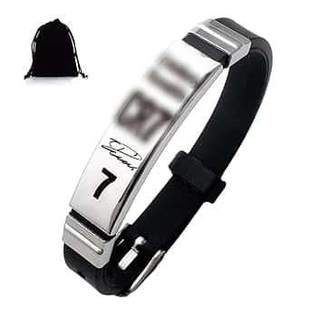 IKOPFLN 1 Pezzi Idee Regalo Ragazzo,Braccialetto di Calcio Basketball per Ragazzi, Regali Compleanno Natale per Figli, Nipoti Fratelli, Regalo Ragazzo 8 9 10 11 12 13 14 15 Anni Maschio Bracciale Bambino