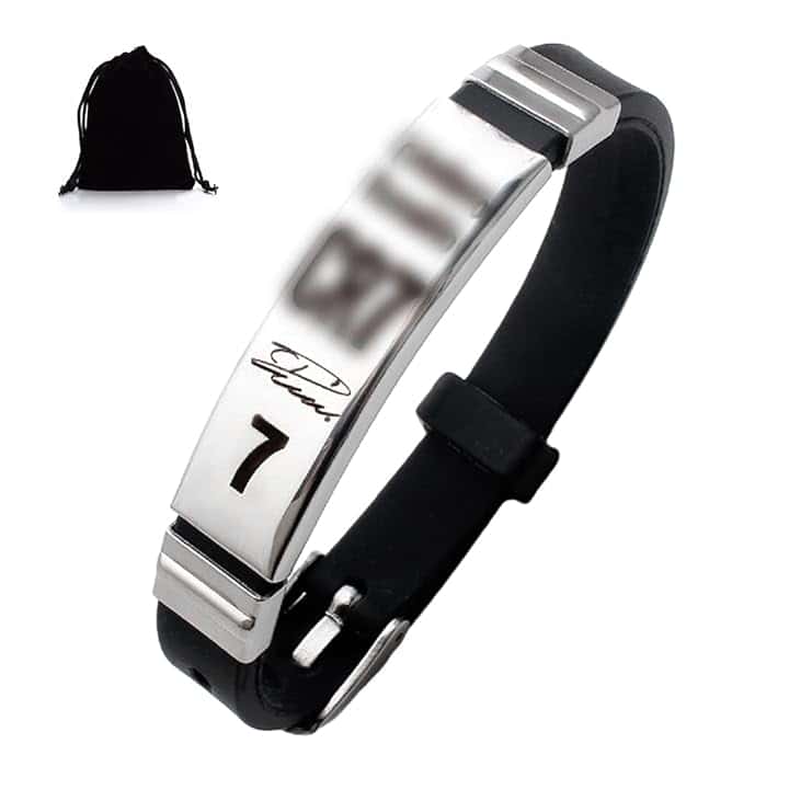 IKOPFLN 1 Pezzi Idee Regalo Ragazzo,Braccialetto di Calcio Basketball per Ragazzi, Regali Compleanno Natale per Figli, Nipoti Fratelli, Regalo Ragazzo 8 9 10 11 12 13 14 15 Anni Maschio Bracciale Bambino