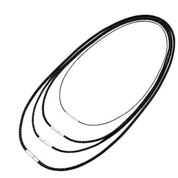 LAKPYN 4 Pezzi Collane Caucciu Uomo Con Chiusura,Catena Di Cuoio Per Collana Uomo e Donna,Collana Ricambio Per Cindolo Di Catena