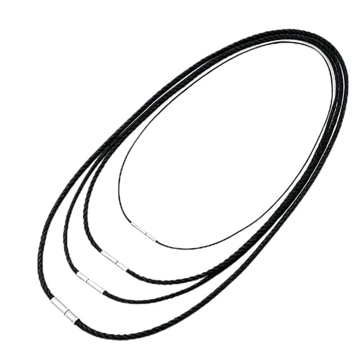 LAKPYN 4 Pezzi Collane Caucciu Uomo Con Chiusura,Catena Di Cuoio Per Collana Uomo e Donna,Collana Ricambio Per Cindolo Di Catena