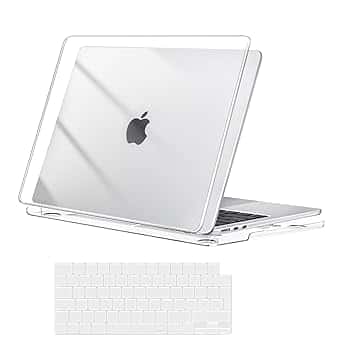 MOSISO Custodia Compatibile con MacBook Air 13 Cover M4 M3 M2 2025 2024 2023 2022 A3240 A3113 A2681, per MacBook Air 13,6'' display Liquid Retina Protezione Case&Copritastiera, Chiaro Cristallo