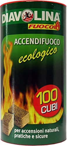 6 x DIAVOLINA Accendifuoco Ecologico 100 Cubi 100 PEZZI