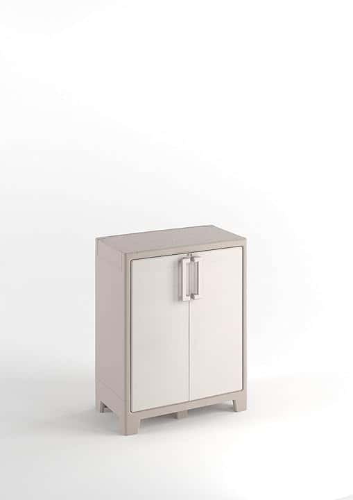 Keter Armadio Basso Gulliver, 2 Ripiani Regolabili, Sabbia/Beige, 80x44x100 H Cm