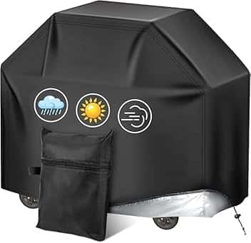 CIRULLI Copertura per barbecue resistente alle intemperie, resistente ai raggi UV e agli strappi, griglia a gas universale, resistente alle intemperie per cucina esterna, 145 x 61 x 117 cm - nero