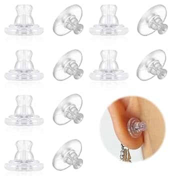 JRYXDS JRYXDS 12 Pezzi Di Ricambio In Silicone Ipoallergenico Per Orecchini Pendenti In Silicone