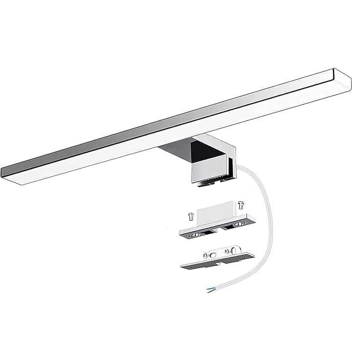 Azhien Lampada da Specchio a LED per Bagno,10W,820LM,40cm,Bianco Neutro,4000K,Montaggio 3 in 1,IP44,230V,400mm,Senza Tremolio,Lampada da Specchio per Armadio da Bagno