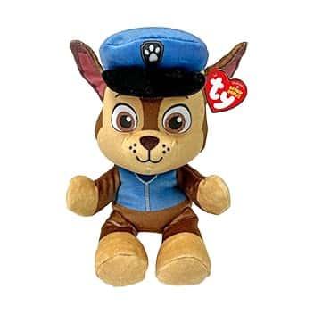 Ty - Collezione Paw Patrol, Chase, Tutti gli Eroi della Squadra dei Cuccioli in Versione Floppy, Morbido Peluche da Collezionare, Idea Regalo per Grandi e Piccini - 20 cm - T44014