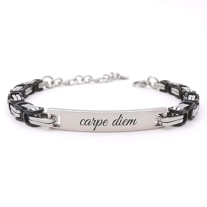 ALMENDRA Bracciale da uomo personalizzato in acciaio con incisione personalizzabile braccialetto regalo ragazzo nome frase inciso amico scritta