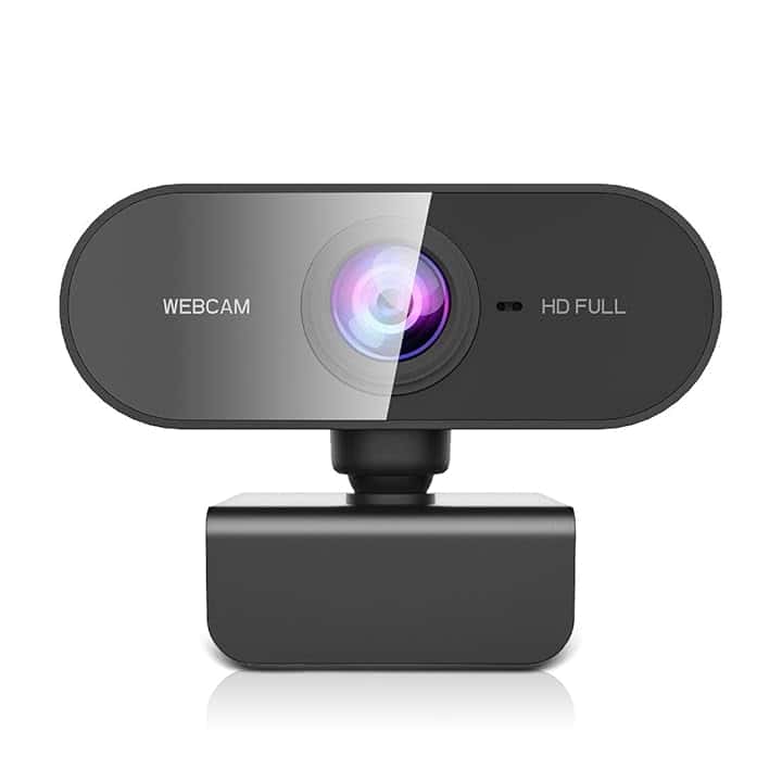 Webcam Full HD 1080P con Microfono e Rotazione 360°, Telecamera PC per Videochiamate Zoom e YouTube USB Plug & Play Ideale per YouTube Streaming, Skype e Smart Working su Windows, Mac, Linux