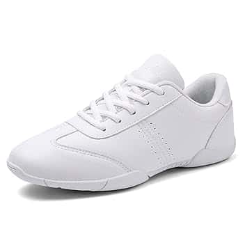Scarpe da cheerleading da donna, traspiranti, da ballo, leggere, scarpe da allenamento, colore bianco, per fitness, ginnastica, yoga
