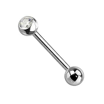 WARRIOR Piercing a Lingua Barbell Sterile in Acciaio Chirurgico Misura 14G(1,6mm) Lunghezza 16/14mm Confezione Singolo Pezzo PLS-059