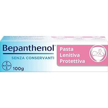 Bepanthenol Pasta Lenitiva Neonato Protettiva, Pasta Cambio Pannolino con Pantenolo che Idrata e Rigenera la pelle, Crema per Bambini Irritazione Pannolino Senza Conservanti, Profumi e Coloranti 100 g