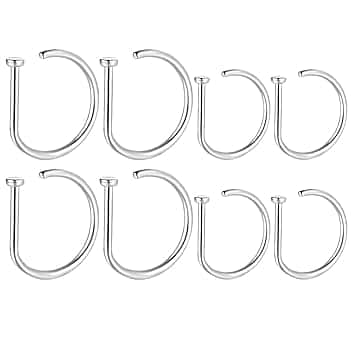 BDEPSTR BDEPSTR Anello del Naso in Acciaio Inox a forma di D 8pcs, Graffetta del Naso, Graffetta del Labbro senza Piercing, Anello del Labbro, Unisex