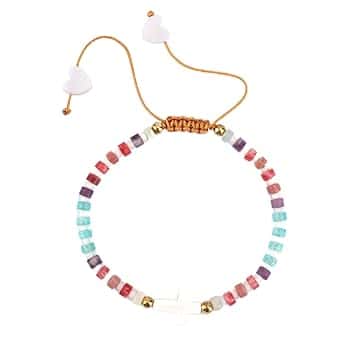 Mikovivi Bracciale con Croce Comunione, Regali Prima Comunione Braccialetto Cristiano Della Fede con Biglietto Benedizione Gioiello Religioso per Ragazzo Bambine Donne Cresima Regali per il Battesimo