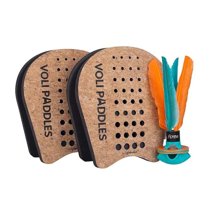 Waboba VOLI Set per 2 Giocatori di Paddle, Include un Volano da Badminton e 2 Racchette, per Giochi in Giardino o in Casa, Adatto a Bambini e Adulti di tutte le età