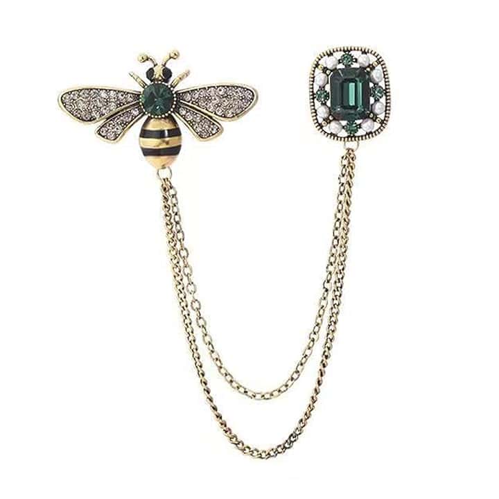 sundrerfect Broche Ape Vintage con Cristalli CZ e Catene a Frange, Spilla da Colletto Elegante per Donna e Uomo, Accessorio per Cappello, Sciarpa, Cravatta