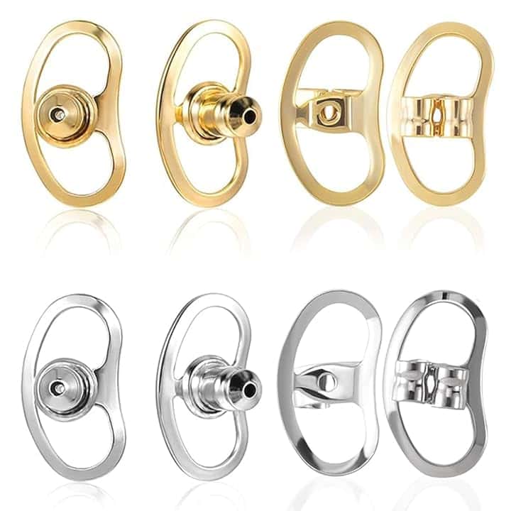 VONJUMA 4 Paia Ferma Orecchini Per Le Orecchie Cadenti Ferma Orecchini Indietro Per Orecchini Pesanti E Borchie Chiusure Orecchini Per Le Donne Oro Platino