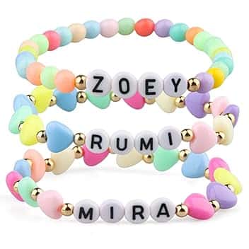 Whizmara Set di 3 Braccialetti Amicizia - Kp0p Movie Dem0n Hunters Merch Ispirato a Ru-mi, Zo-ey e Mi-ra - Bracciali con Perline Elastiche - Gadget per Cosplay, Compleanno Bambini e Regalini Festa