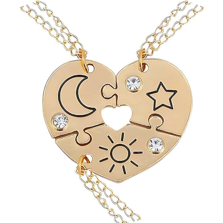 QEQSHQO 3pcs Collana BFF Collana dell'amicizia Best Friends Forever Ragazze Regalo di compleanno Regalo con catena a sospensione
