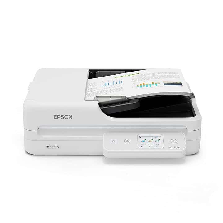 EPSON WORKFORCE DS-1760WN: Scanner piano A4 con Wi-Fi, rete integrata e touchscreen LCD; ricco di funzionalità e dal prezzo competitivo: la soluzione aziendale ideale per prestazioni e convenienza