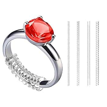 Diffaxy 20 Pezzi Regolatore per Anelli Invisibile, Trasparente, per Anelli Larghi, Set di Regolatori per Dimensioni Anelli in Silicone, Regolatore Invisibile per Ridurre da Grande a Piccolo (4 Misure)