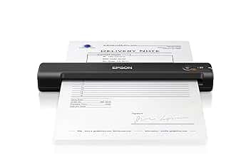 Epson WorkForce ES-50 Scanner Portatile Compatto Leggero, Alimentazione USB, Software ScanSmart Incluso, Scansione 600dpi Alimentazione Automatica 5.5 Secondi per Pagina, JPEG, PDF, TIFF Supportati