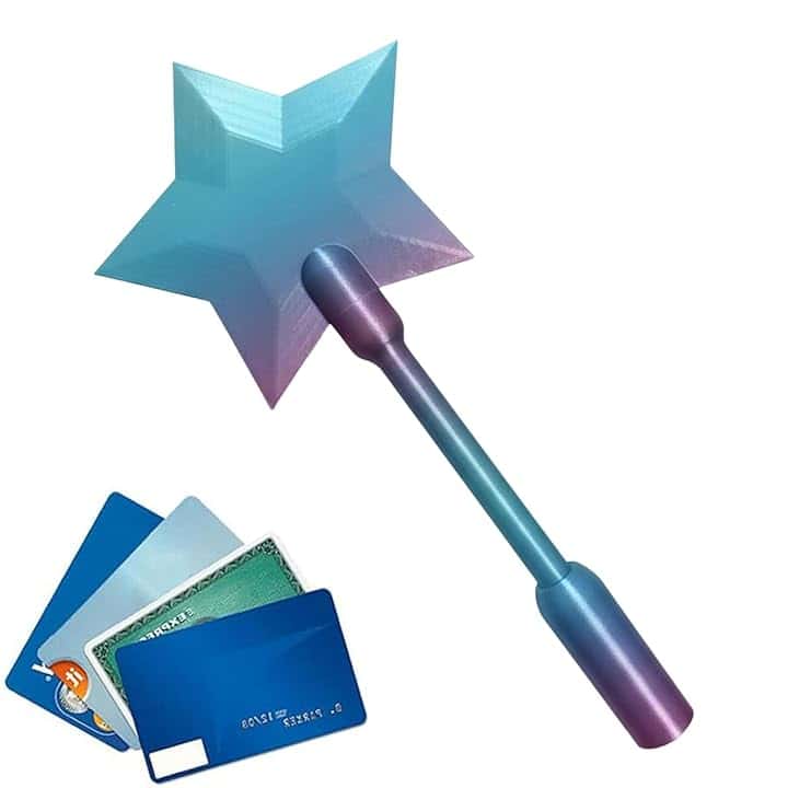Bacchetta stampata in 3D toccas per pagare, Bacchette toccas per pagare, Porta carte di pagamento senza contatto con bacchetta magic stellare per bambini e adulti