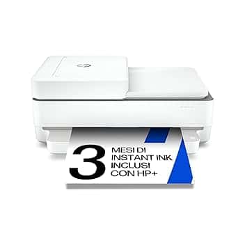HP Envy 6420e 223R4B, Stampante Multifunzione a Getto d'Inchiostro A4 a Colori, Stampa Fronte e Retro Automatica, 10 ppm, Wi-Fi, Smart, 3 Mesi di Inchiostro Instant Ink Inclusi, Bianca