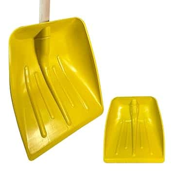 CRISALIDE® Badile in ABS Giallo – Pala Professionale Leggera e Resistente per Neve, Terra e Detriti – Materiale Antiurto – Ideale per Giardinaggio e Lavori Domestici – Manico non incluso