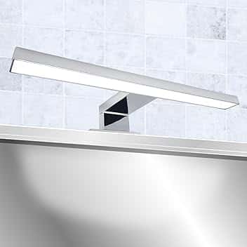 Lampada LED da Specchio Bagno | 5.2W 450LM | IP44 Anti-Appannamento | Luce Trucco 6000K | Facile Installazione, Cromo, 30 cm, ABS