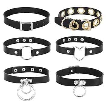 NOCHME Choker Gothic, Regolabile Pu Necklace Collana Girocollo In Pelle Da Uomo E Donna, Gotico, Punk, Goth, Rock,Cuore Per Donne, Uomini, Ragazze, Nero