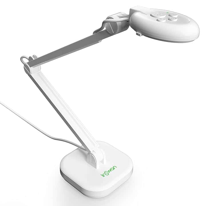 INSWAN INS-2 Telecamera Documenti 4K Ultra HD 13MP, Autofocus Dual, LED e Microfono, Compatibile con Windows/Mac/iPad/Chromebook – Per Formazione e Conferenze Web