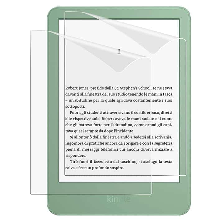 MoKo Confezione da 2 Pellicole Anti-Riflesso per All-New Kindle Base Kindle 6" 11ª Gen 2024/2022, Kobo Clara e PocketBook, Pellicola Protettiva Opaca PET a Copertura Totale Matcha