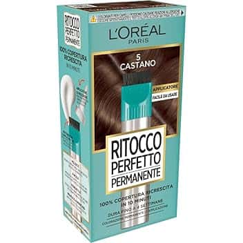 L'Oréal Paris Colorazione Ritocco Perfetto Permanente, Copre 100% della Ricrescita, In Soli 10 minuti, Fino a 4 Settimane, Colore: Castano