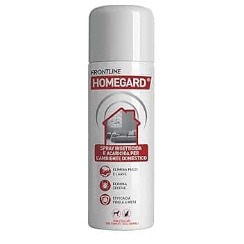 FRONTLINE Homegard Spray Insetticida, Antipulci per Ambienti ad Azione Rapida, Protegge Mobili e Tessili di Casa, Elimina Pulci, Zecche, Uova e Larve Fino a 6 Mesi, Formato 250 ml