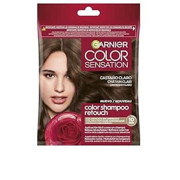 Garnier Color Shampoo Retouch - Colorazione permanente castano chiaro, 100% copertura per capelli bianchi - dura fino a 4 settimane